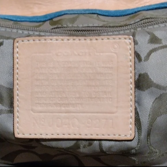 Coach vintage suede blue leather bag satchel tote - Picture 4 of 9